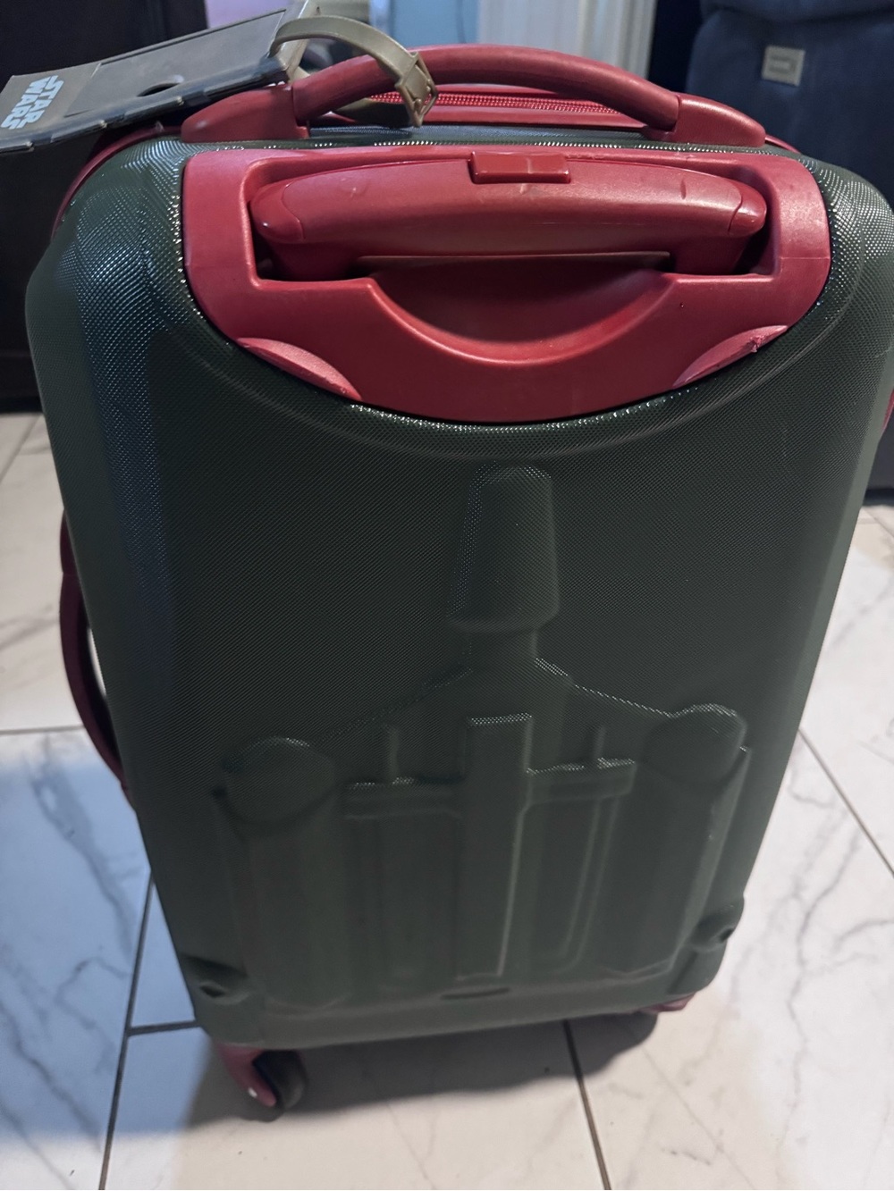 Green Hardshell Carry-On with red Accents - Picture 2 of 11